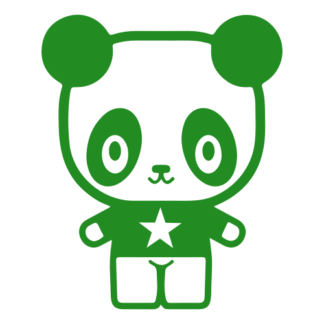 Young Star Panda Decal (Green)